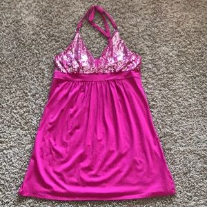 Pink sequined dress